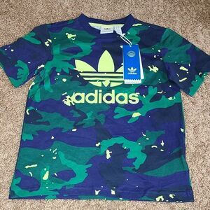 Adidas Green and Blue Camo T-shirt